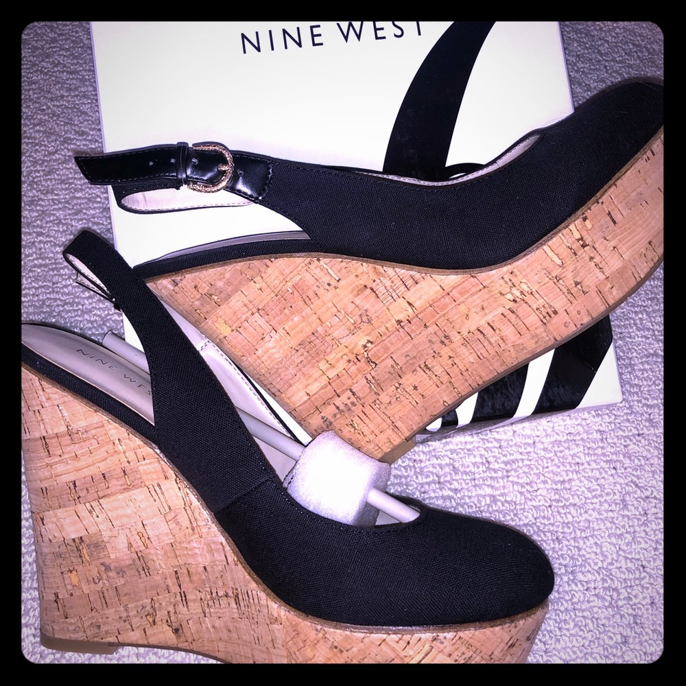Nine West Wedges Garolina - New Size 7.5 Black